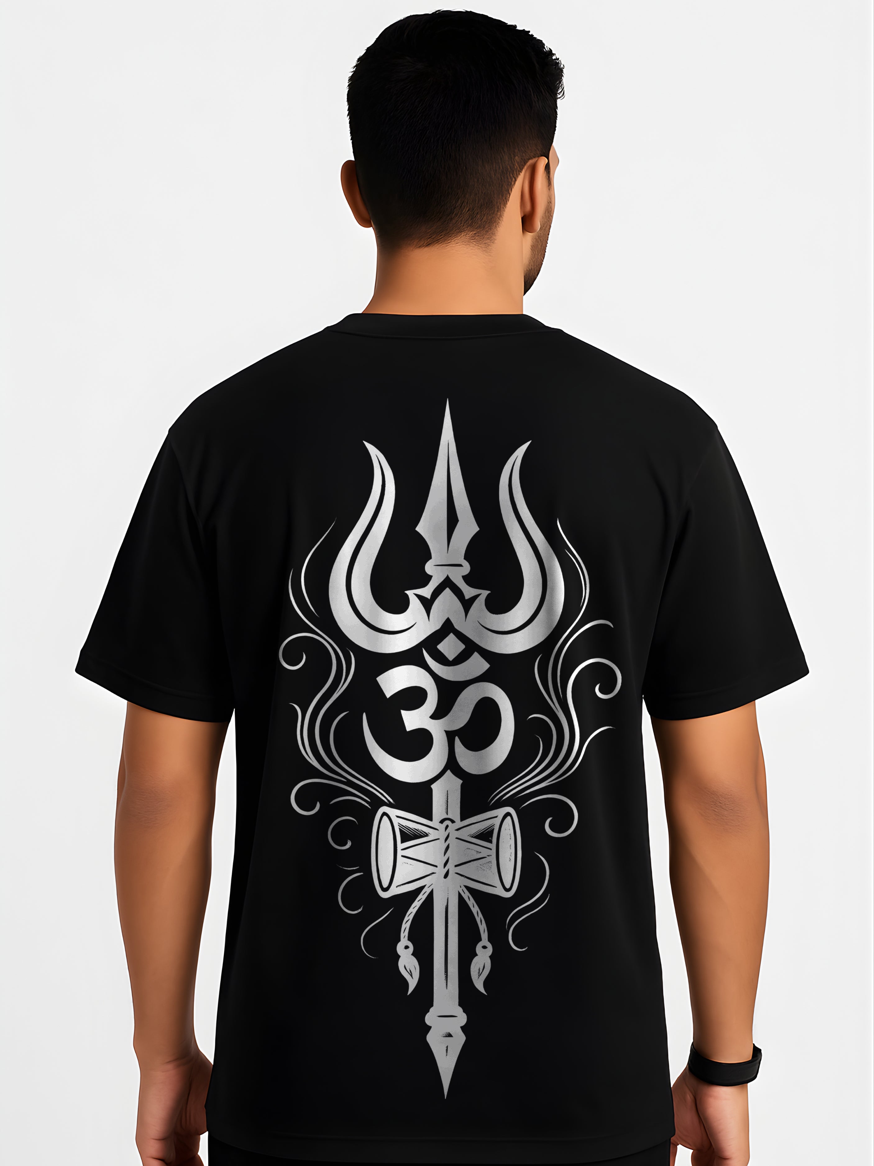 Shiv Trishul with Damru and OM Oversized T-shirt