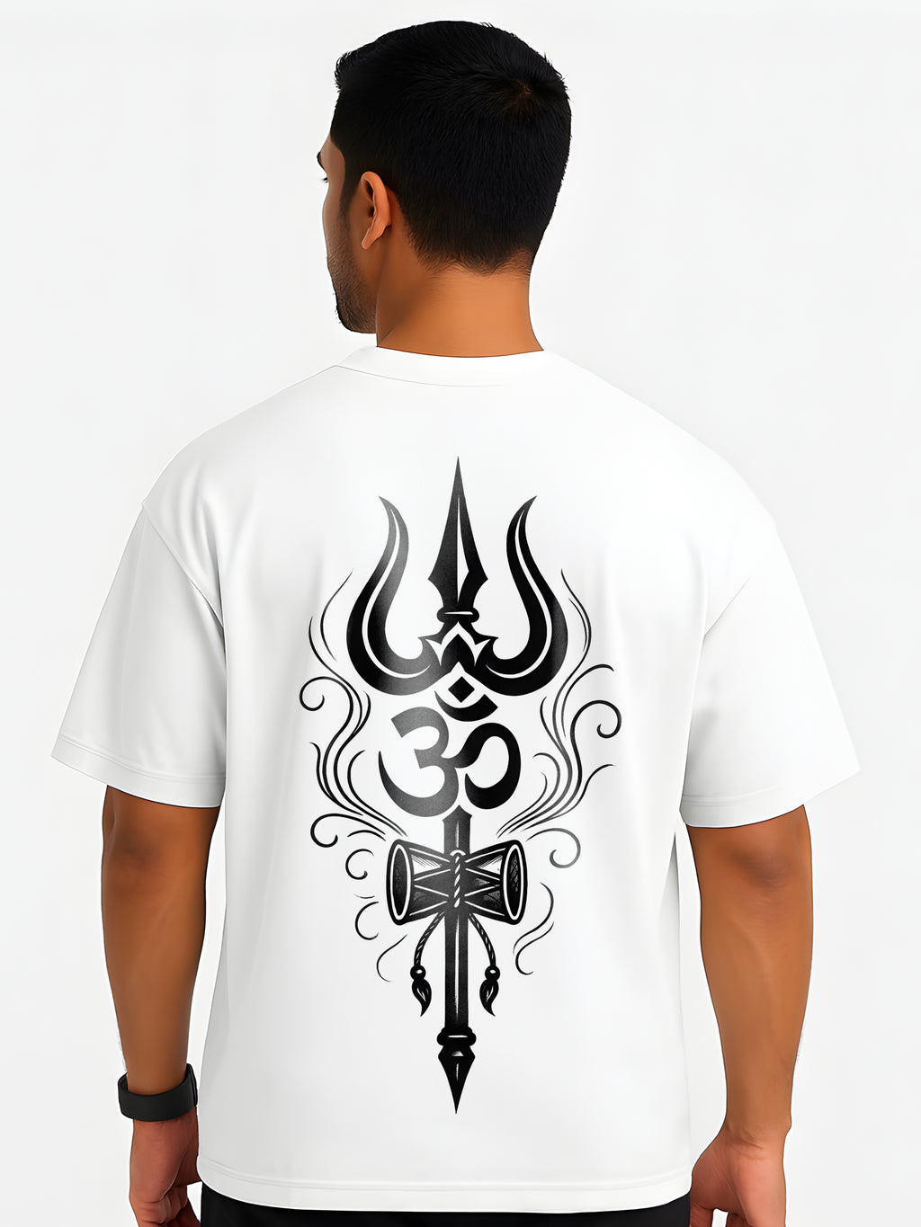 Shiv Trishul with Damru and OM Oversized T-shirt