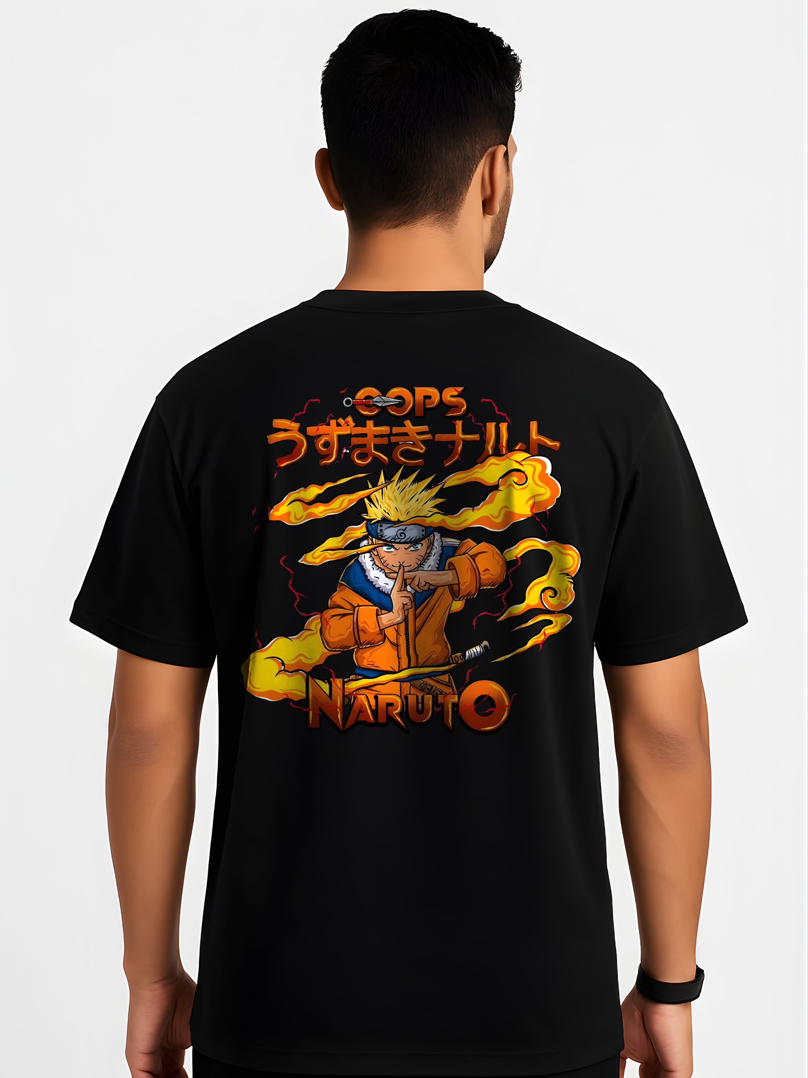 Naruto Nin-Jutsu Flame Art Oversized T-Shirt