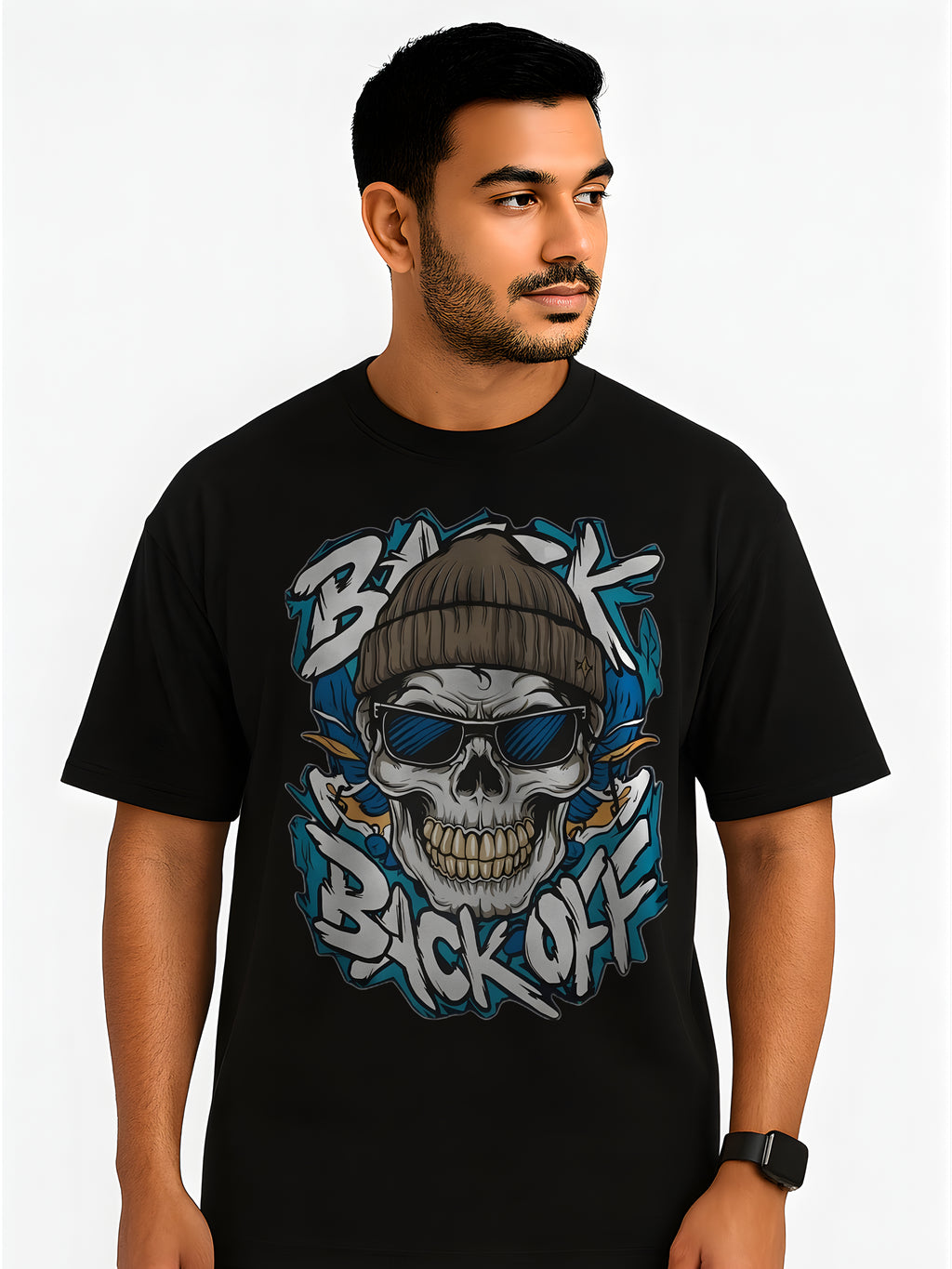 Skull Shades “Back Off” Oversized T-Shirt