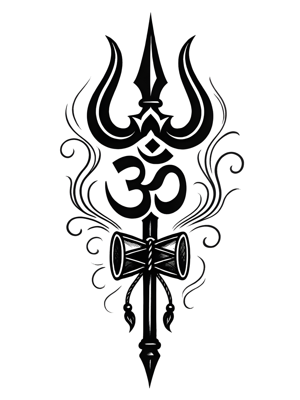 Shiv Trishul with Damru and OM Oversized T-shirt