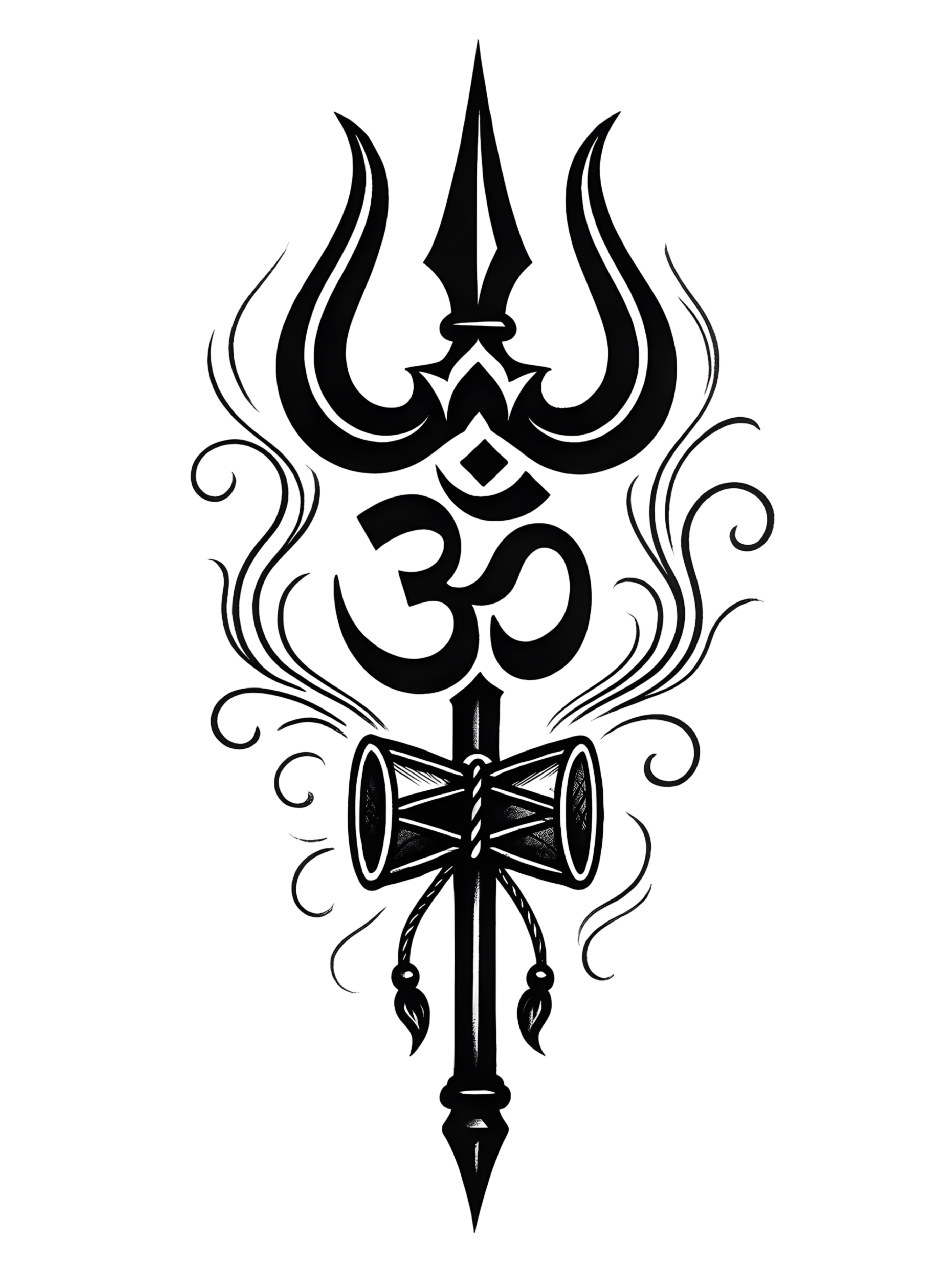 Shiv Trishul with Damru and OM Oversized T-shirt