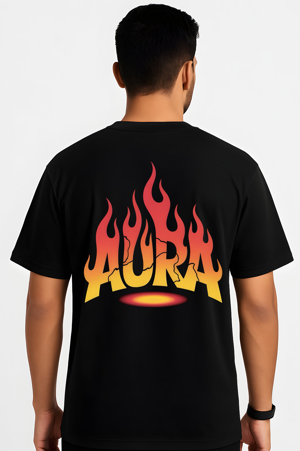 AURA Fire Logo Oversized Shirt