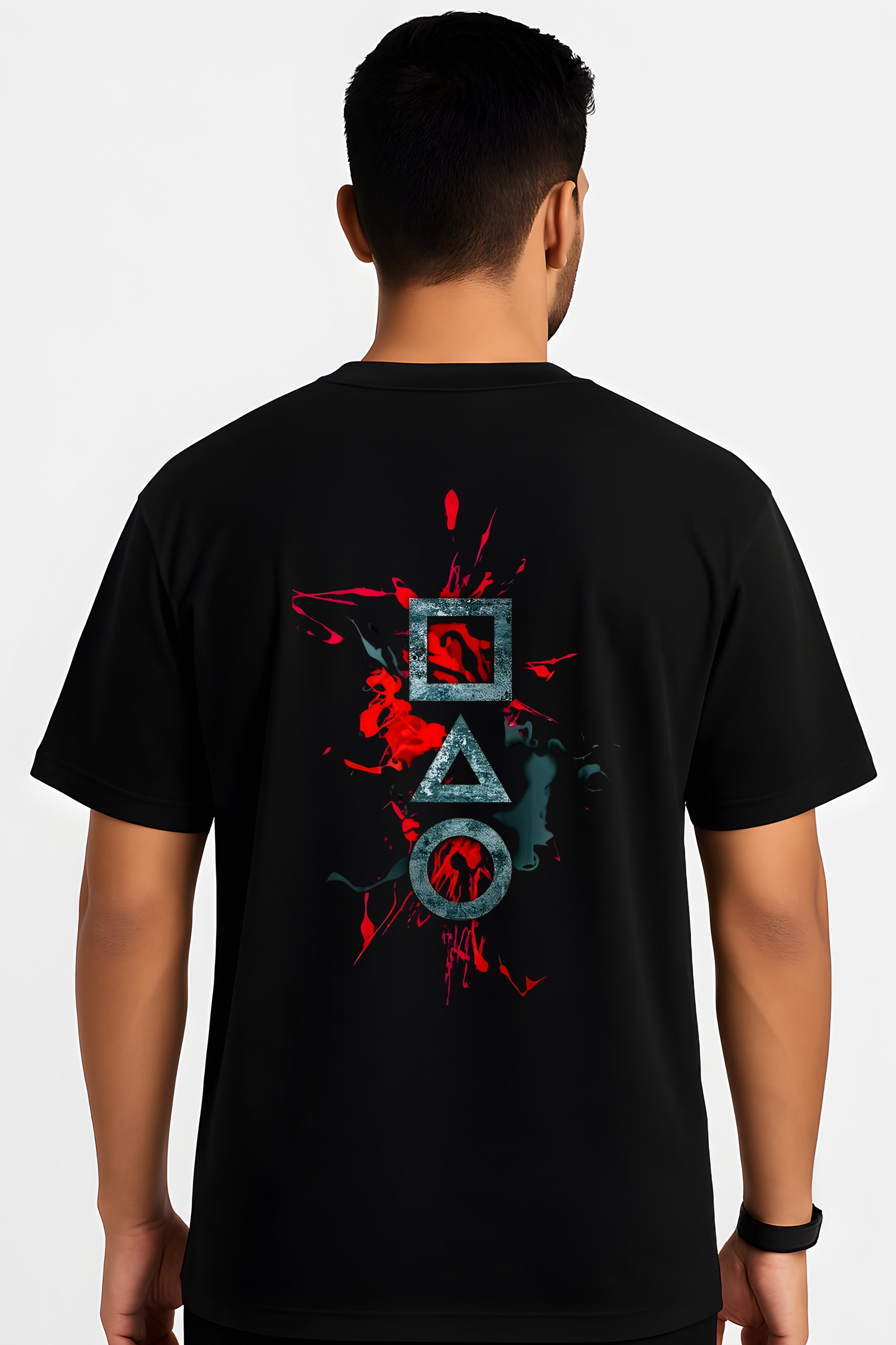 Goku Black × Gaming Symbols Dual Graphic T-Shirt